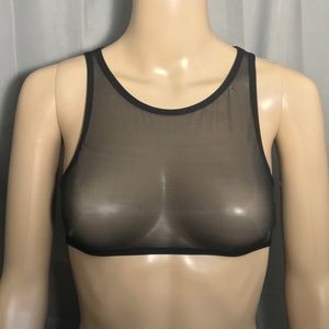 American Apparel Black Sheer Mesh Tank Bra